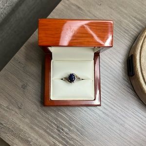 10K gold/ Stirling Silver sapphire ring!